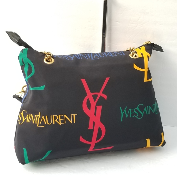 Gorgeous Vintage YSL Yves Saint Laurent Monogram canvas shoulder Tote handbag - Picture 6 of 16